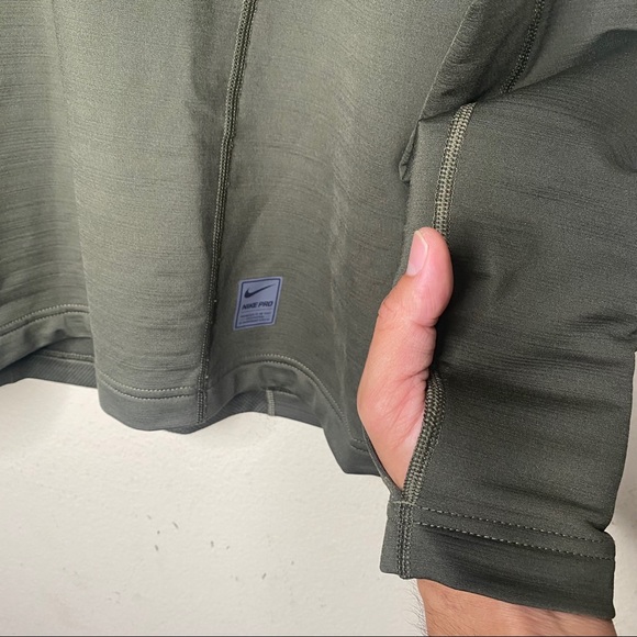 Nike Pro Dri-Fit combat green Medium long sleeve - Picture 3 of 4